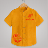 Ganpati Bappa Morya Festive Idol Printed Kids Shirt - CHROME YELLOW - 0 - 6 Months Old (Chest 23")