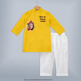 Ghar Ka Ganesh Artistic Devotion Printed Kurta Set - CHROME YELLOW - 3 - 6 Months Old (Chest 24", Kurta Length 14'', Waist 19", Pant Length 14")