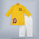 Ghar Ka Ganesh Artistic Devotion Printed Kurta Set - CHROME YELLOW - 3 - 6 Months Old (Chest 24", Kurta Length 14'', Waist 19", Pant Length 14")