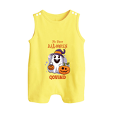 My First Halloween Ghost Print Baby Button Romper - PASTEL YELLOW - New Born (Chest 18")