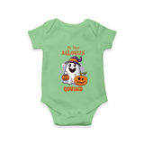 My First Halloween Ghost Print Baby Romper - GREEN - New Born (Chest 14")