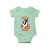 My First Halloween Ghost Print Baby Romper - MINT GREEN - New Born (Chest 14")