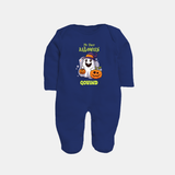 My First Halloween Ghost Print Baby Full Body Suit - NAVY BLUE - New Born (Chest 7.5")
