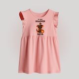 My First Halloween Witch Cat Print Baby Baby Frock - BABY PINK - 0 - 3 Months Old (Chest 17")