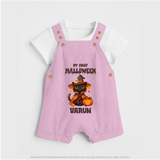 My First Halloween Witch Cat Print Baby Dungaree - BABY PINK - 0 - 5 Months Old (Chest 18")