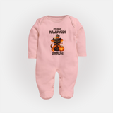 My First Halloween Witch Cat Print Baby Full Body Suit - BABY PINK - New Born (Chest 7.5")