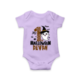 My First Halloween Ghost Moon Print Baby Romper - LILAC - New Born (Chest 14")