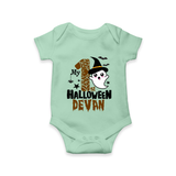 My First Halloween Ghost Moon Print Baby Romper - MINT GREEN - New Born (Chest 14")