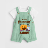 My First Halloween Pumpkin Treat Print Baby Dungaree - MINT GREEN - 0 - 5 Months Old (Chest 18")