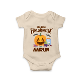 My First Halloween Pumpkin Treat Print Baby Romper - IVORY - New Born (Chest 14")