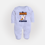 My First Halloween Trick Or Treat Print Baby Full Body Suit - BABY BLUE - New Born (Chest 7.5")
