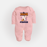 My First Halloween Trick Or Treat Print Baby Full Body Suit - BABY PINK - New Born (Chest 7.5")