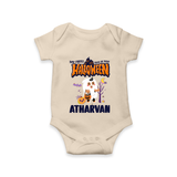 My First Halloween Trick Or Treat Print Baby Romper - IVORY - New Born (Chest 14")