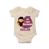 My First Halloween Boy Vampire Print Baby Romper - IVORY - New Born (Chest 14")