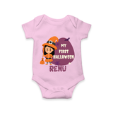 My First Halloween Girl Vampire Print Baby Romper - BABY PINK - New Born (Chest 14")