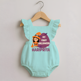 My First Halloween Girl Vampire Print Baby Romper Frock - MINT GREEN - 0 - 3 Months Old (Chest 19")