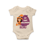 My First Halloween Girl Vampire Print Baby Romper - IVORY - New Born (Chest 14")