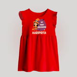 My First Halloween Girl Vampire Print Baby Baby Frock - RED - 0 - 3 Months Old (Chest 17")