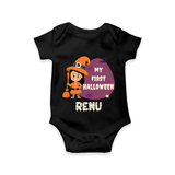 My First Halloween Girl Vampire Print Baby Romper - BLACK - New Born (Chest 14")