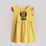 My First Boo Pumpkin Print Baby Baby Frock - PASTEL YELLOW - 0 - 3 Months Old (Chest 17")