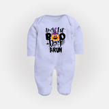 My First Boo Pumpkin Print Baby Full Body Suit - BABY BLUE - New Born (Chest 7.5")