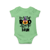 My First Boo Pumpkin Print Baby Romper - GREEN - New Born (Chest 14")