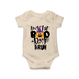 My First Boo Pumpkin Print Baby Romper - IVORY - New Born (Chest 14")