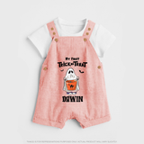 My First Halloween Theme Print Baby Dungaree - PEACH - 0 - 5 Months Old (Chest 18")