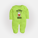 My First Halloween Theme Print Baby Full Body Suit - LIME GREEN - New Born (Chest 7.5")