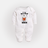 My First Halloween Theme Print Baby Full Body Suit - WHITE - New Born (Chest 7.5")