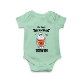 My First Halloween Theme Print Baby Romper - MINT GREEN - New Born (Chest 14")