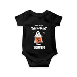 My First Halloween Theme Print Baby Romper - BLACK - New Born (Chest 14")