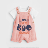 My First Boo Spider Web Print Baby Dungaree - PEACH - 0 - 5 Months Old (Chest 18")