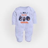 My First Boo Spider Web Print Baby Full Body Suit - BABY BLUE - New Born (Chest 7.5")