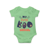 My First Boo Spider Web Print Baby Romper - GREEN - New Born (Chest 14")