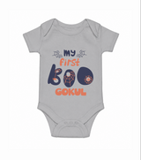 My First Boo Spider Web Print Baby Romper - GREY - New Born (Chest 14")
