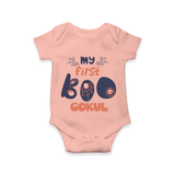 My First Boo Spider Web Print Baby Romper - PEACH - New Born (Chest 14")