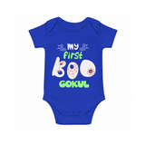 My First Boo Spider Web Print Baby Romper - COBALT BLUE - New Born (Chest 14")