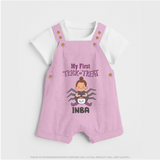 My First Spider Trick Or Treat Print Baby Dungaree - BABY PINK - 0 - 5 Months Old (Chest 18")