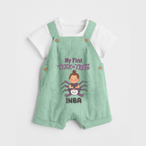 My First Spider Trick Or Treat Print Baby Dungaree - MINT GREEN - 0 - 5 Months Old (Chest 18")