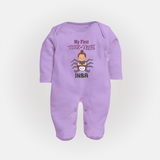 My First Spider Trick Or Treat Print Baby Full Body Suit - LILAC - New Born (Chest 7.5")