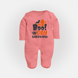 My First Boo Day Print Baby Full Body Suit - PEACH - New Born (Chest 7.5")