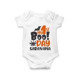 My First Boo Day Print Baby Romper - WHITE - New Born (Chest 14")