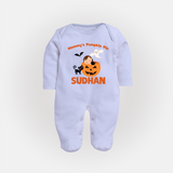 Mommy's Pumpkin Pie Print Baby Full Body Suit - BABY BLUE - New Born (Chest 7.5")