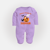 Mommy's Pumpkin Pie Print Baby Full Body Suit - LILAC - New Born (Chest 7.5")