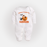 Mommy's Pumpkin Pie Print Baby Full Body Suit - WHITE - New Born (Chest 7.5")
