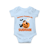 Mommy's Pumpkin Pie Print Baby Romper - BABY BLUE - New Born (Chest 14")