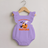 Mommy's Pumpkin Pie Print Baby Romper Frock - LILAC - 0 - 3 Months Old (Chest 19")