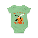Mommy's Pumpkin Pie Print Baby Romper - GREEN - New Born (Chest 14")