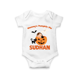 Mommy's Pumpkin Pie Print Baby Romper - WHITE - New Born (Chest 14")